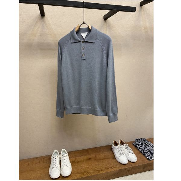 designer,replica,clothing,fake,1:1,lv,luxury,high quality 23/Bottega Veneta Men’s Long Sleeve Lapel T-Shirt