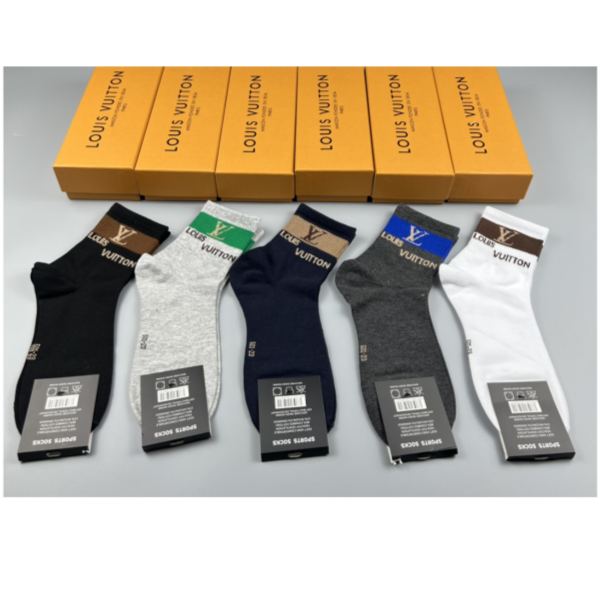 designer,replica,clothing,fake,1:1,lv,luxury,high quality L* 2023 new autumn and winter socks (5 pairs one box)