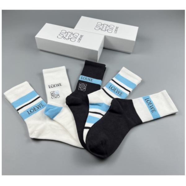 designer,replica,clothing,fake,1:1,lv,luxury,high quality Loewe2023 new autumn and winter socks (5 pairs one box)