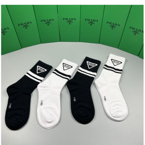 designer,replica,clothing,fake,1:1,lv,luxury,high quality Prada2023 new autumn and winter socks (4 pairs one box)