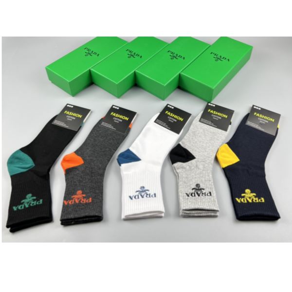 designer,replica,clothing,fake,1:1,lv,luxury,high quality Prada2023 new autumn and winter socks (5 pairs one box)