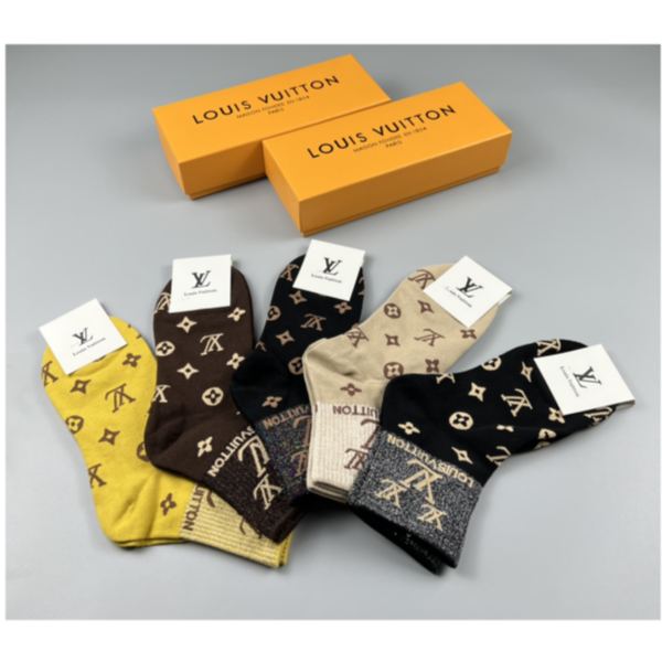 designer,replica,clothing,fake,1:1,lv,luxury,high quality L* 2023 new autumn and winter socks (5 pairs one box)