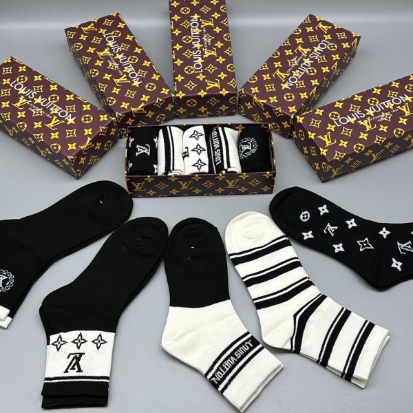 designer,replica,clothing,fake,1:1,lv,luxury,high quality Versace2023 new autumn and winter socks (5 pairs one box)