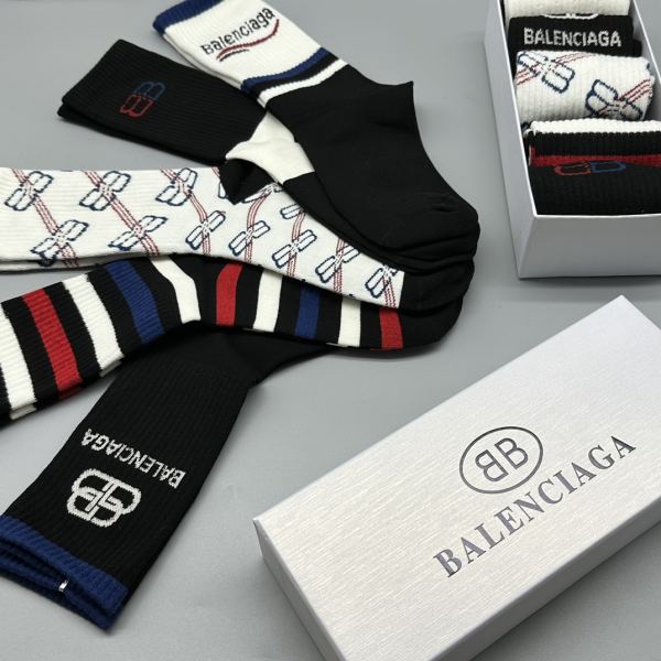designer,replica,clothing,fake,1:1,lv,luxury,high quality Balenciaga2023 new autumn and winter socks (5 pairs one box)