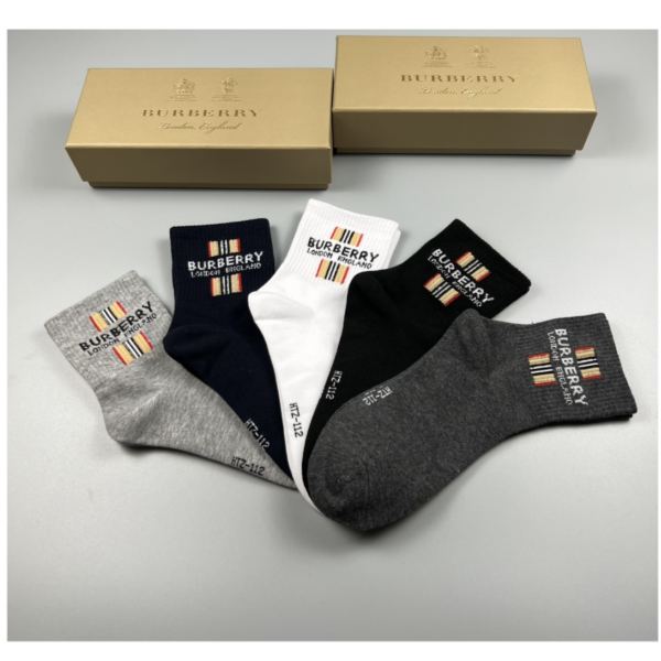 designer,replica,clothing,fake,1:1,lv,luxury,high quality Burberry2023 new autumn and winter socks (5 pairs one box)