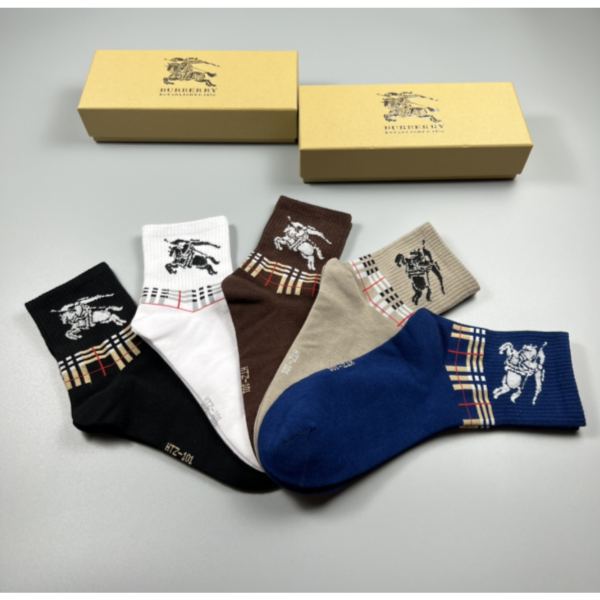 designer,replica,clothing,fake,1:1,lv,luxury,high quality Burberry2023 new autumn and winter socks (3 pairs one box)