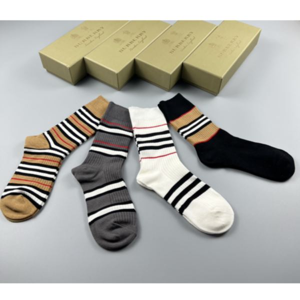 designer,replica,clothing,fake,1:1,lv,luxury,high quality Burberry2023 new autumn and winter socks (4 pairs one box)