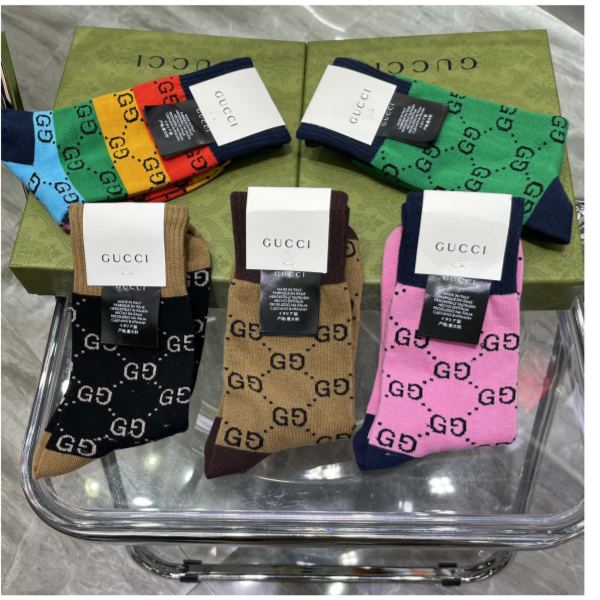 designer,replica,clothing,fake,1:1,lv,luxury,high quality Gucci2023 new autumn and winter socks (5 pairs one box)