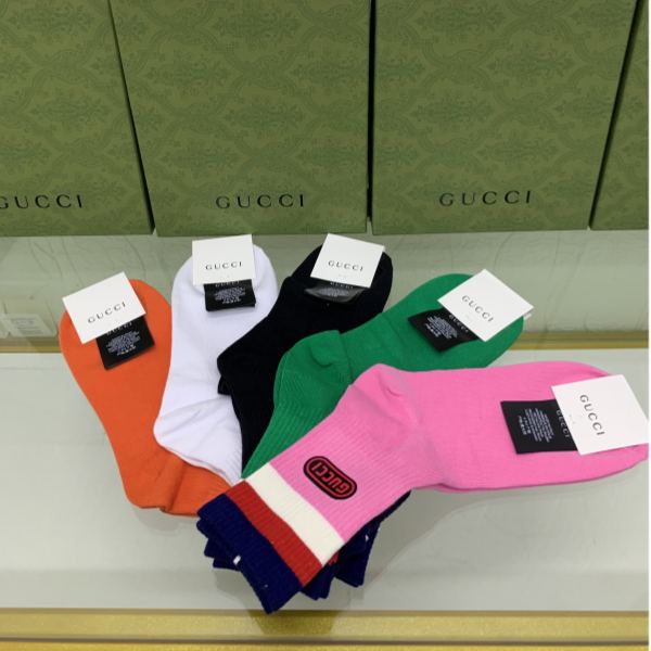 designer,replica,clothing,fake,1:1,lv,luxury,high quality Gucci2023 new autumn and winter socks (5 pairs one box)