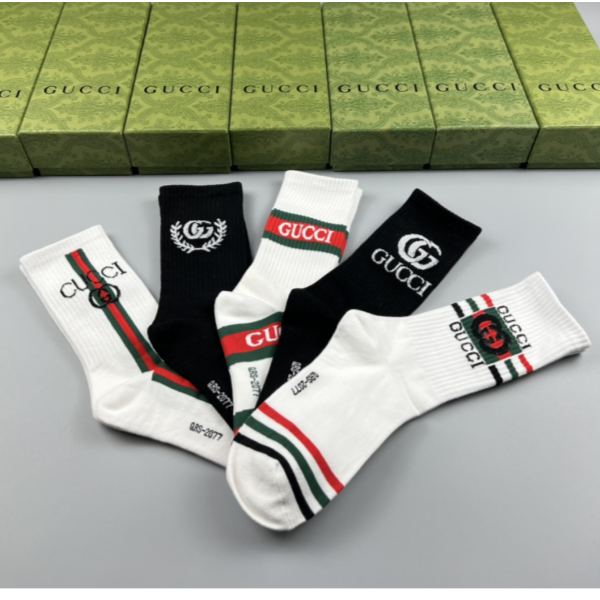 designer,replica,clothing,fake,1:1,lv,luxury,high quality Gucci2023 new autumn and winter socks (5 pairs one box)