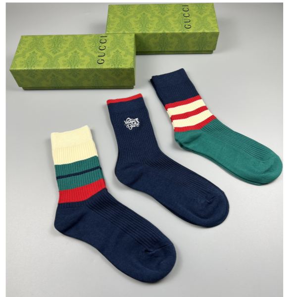 designer,replica,clothing,fake,1:1,lv,luxury,high quality Gucci2023 new autumn and winter socks (3 pairs one box)