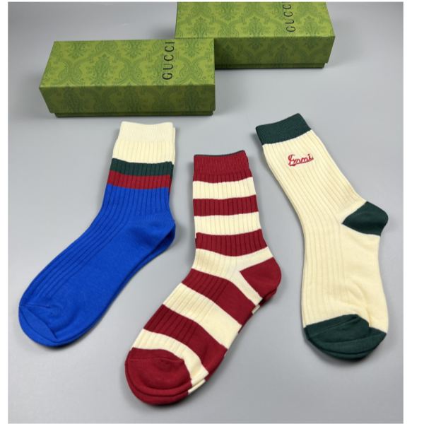 designer,replica,clothing,fake,1:1,lv,luxury,high quality Gucci2023 new autumn and winter socks (3 pairs one box)