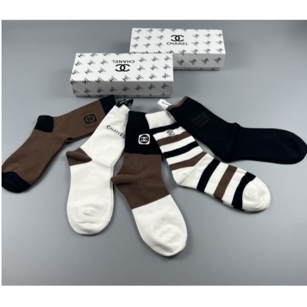 designer,replica,clothing,fake,1:1,lv,luxury,high quality C*2023 new autumn and winter socks (5 pairs one box)