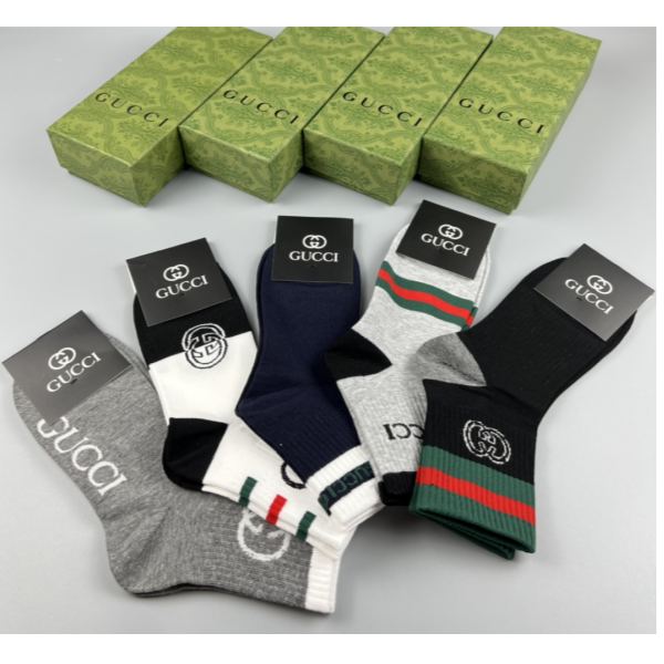 designer,replica,clothing,fake,1:1,lv,luxury,high quality Gucci2023 new autumn and winter socks (5 pairs one box)