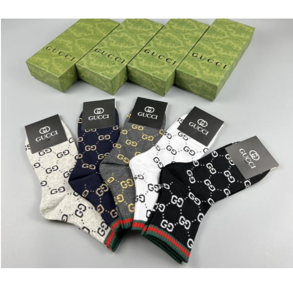 designer,replica,clothing,fake,1:1,lv,luxury,high quality Gucci2023 new autumn and winter socks (5 pairs one box)