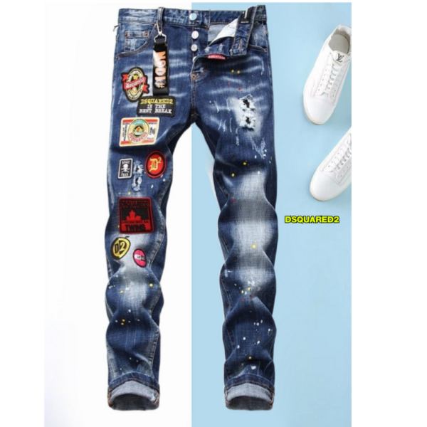 designer,replica,clothing,fake,1:1,lv,luxury,high quality 23/Dsquared2 men’s new denim trousers