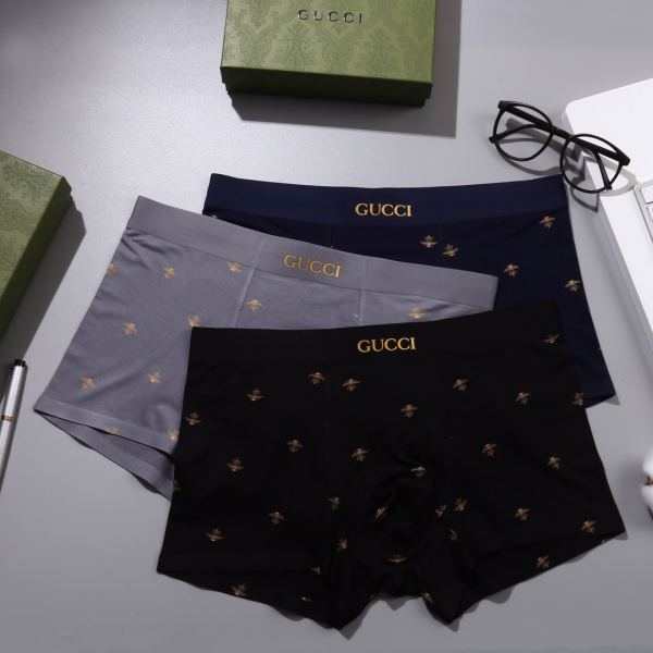 designer,replica,clothing,fake,1:1,lv,luxury,high quality Gucci men’s underwear (Three pcs)