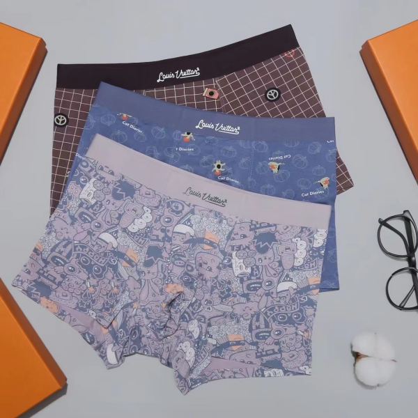 designer,replica,clothing,fake,1:1,lv,luxury,high quality L* men’s underwear (Three pcs)