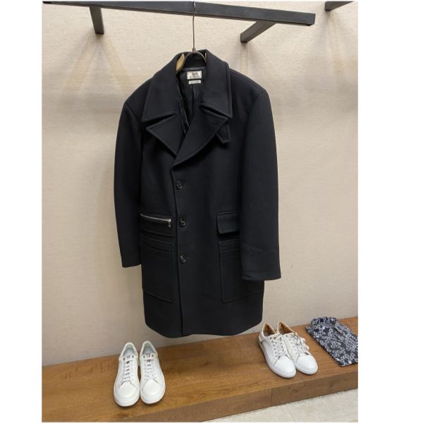 designer,replica,clothing,fake,1:1,lv,luxury,high quality 23/Hermes men’s long-sleeved wool coat