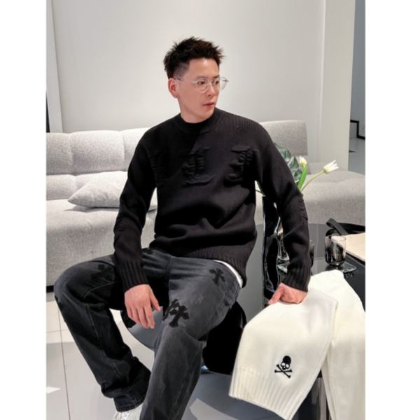 designer,replica,clothing,fake,1:1,lv,luxury,high quality 23/ChromeHearts latest men’s long-sleeved sweater