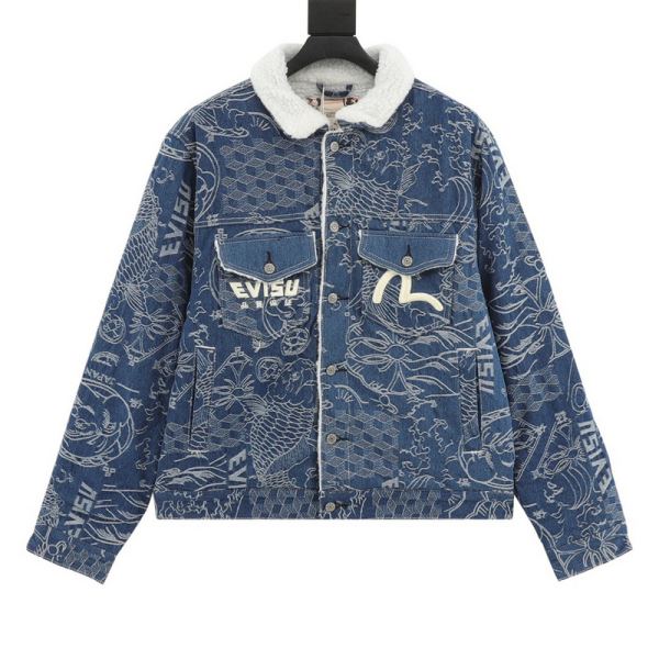 designer,replica,clothing,fake,1:1,lv,luxury,high quality 24/Evisu new long-sleeved jacket for men and women