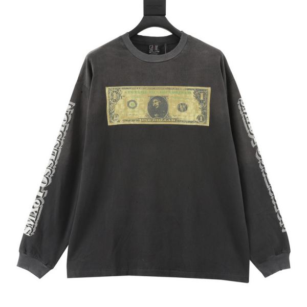 designer,replica,clothing,fake,1:1,lv,luxury,high quality 24/SAINT MICHAEL new long-sleeved T-shirt for men and women
