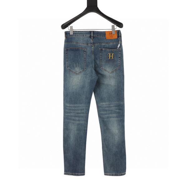 designer,replica,clothing,fake,1:1,lv,luxury,high quality 24/Hermes new denim trousers for men and women