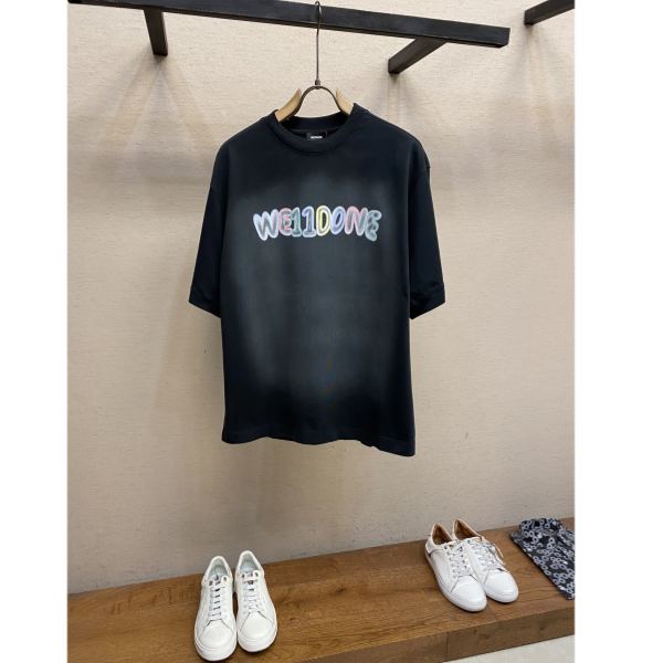 designer,replica,clothing,fake,1:1,lv,luxury,high quality 24/We11welldone men’s fashionable casual short-sleeved T-shirt