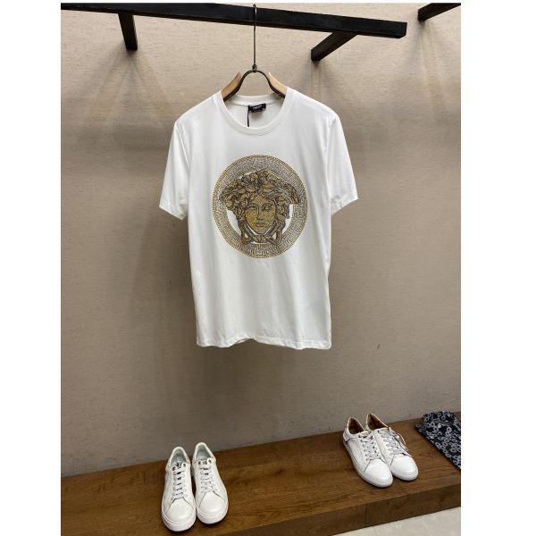designer,replica,clothing,fake,1:1,lv,luxury,high quality 24/VERSACE men’s fashion casual short-sleeved T-shirt