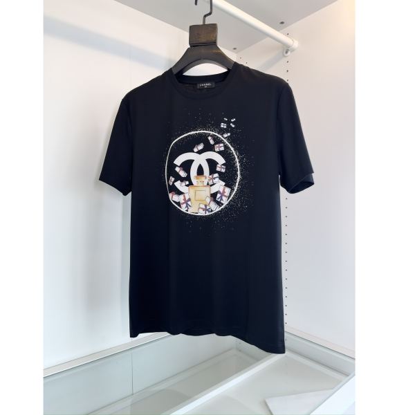 designer,replica,clothing,fake,1:1,lv,luxury,high quality 24/Chonel new short-sleeved T-shirt