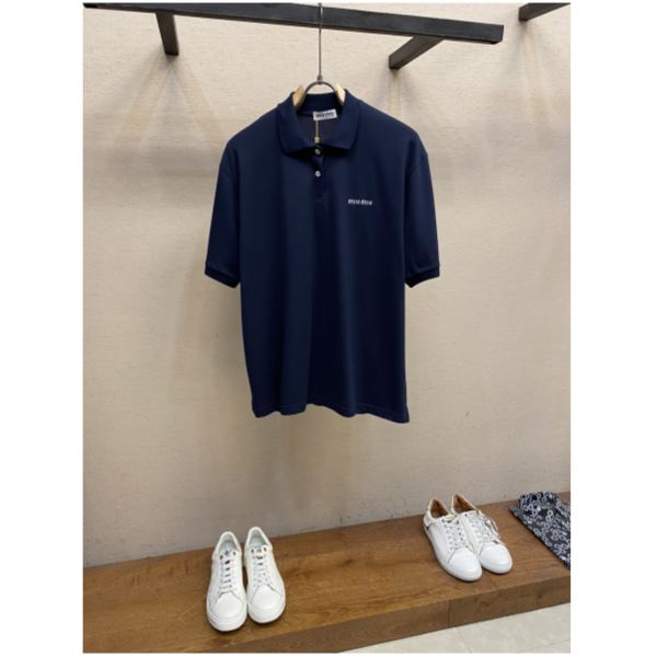designer,replica,clothing,fake,1:1,lv,luxury,high quality 24/Miu Miu men’s lapel short-sleeved T-shirt