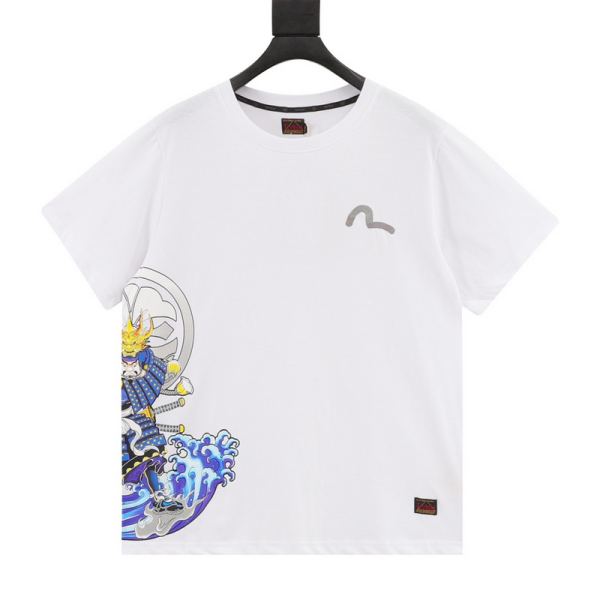 designer,replica,clothing,fake,1:1,lv,luxury,high quality 24/Evisu new fashion casual short-sleeved T-shirt
