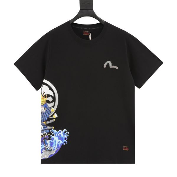 designer,replica,clothing,fake,1:1,lv,luxury,high quality 24/Evisu new fashion casual short-sleeved T-shirt