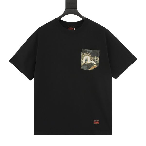 designer,replica,clothing,fake,1:1,lv,luxury,high quality 24/Evisu new fashion casual short-sleeved T-shirt