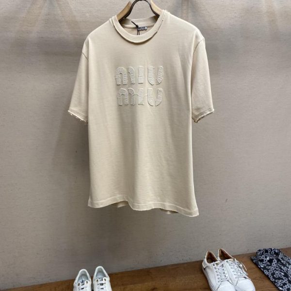 designer,replica,clothing,fake,1:1,lv,luxury,high quality Miu Miu2024FW destroys washed classic logo letters