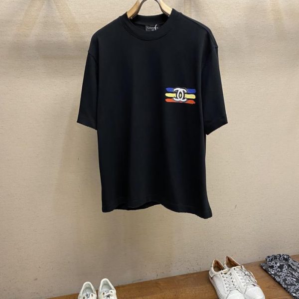 designer,replica,clothing,fake,1:1,lv,luxury,high quality CHANEL GALI same style mid-century style hand-painted graffiti round neck short-sleeved T-shirt