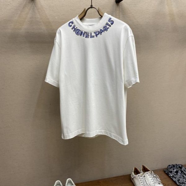 designer,replica,clothing,fake,1:1,lv,luxury,high quality CHANEL GALI same style mid-century style hand-painted graffiti round neck short-sleeved T-shirt