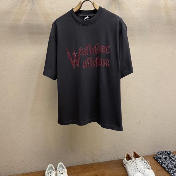 designer,replica,clothing,fake,1:1,lv,luxury,high quality we11welldone 2024FW pink crystal diamond logo letters
