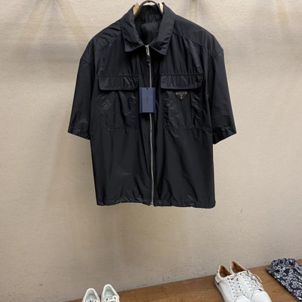 designer,replica,clothing,fake,1:1,lv,luxury,high quality Prada extremely short-sleeved shirt this short-sleeved shirt