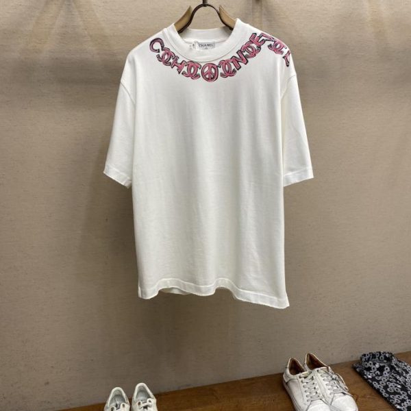 designer,replica,clothing,fake,1:1,lv,luxury,high quality CHANEL GALI same style mid-century style hand-painted graffiti round neck short-sleeved T-shirt