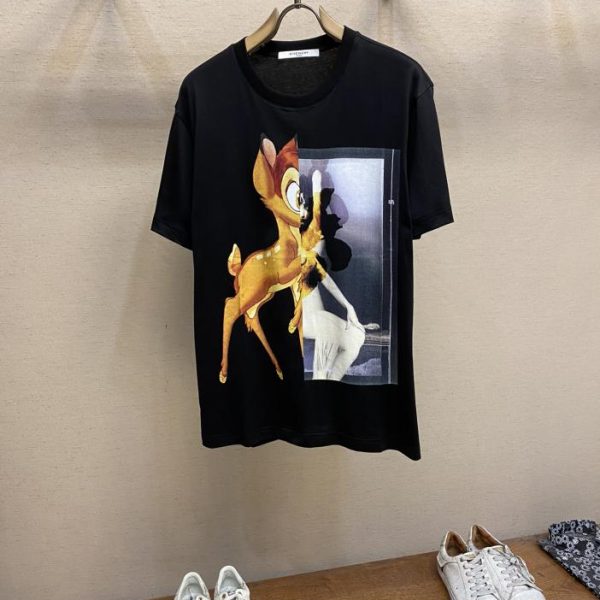 designer,replica,clothing,fake,1:1,lv,luxury,high quality GivenchyGVC Internet celebrity hot style~Conley printed deer couple short-sleeved T-shirt