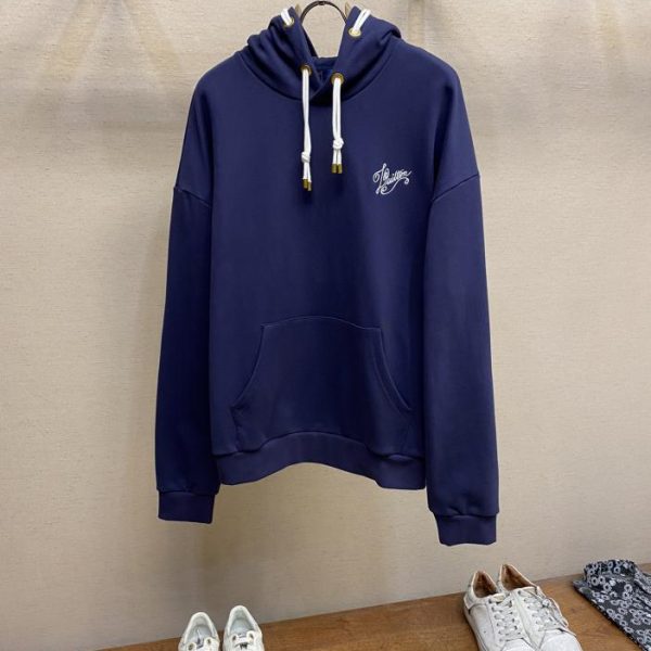 designer,replica,clothing,fake,1:1,lv,luxury,high quality LV LU rope embroidered hooded sweatshirt