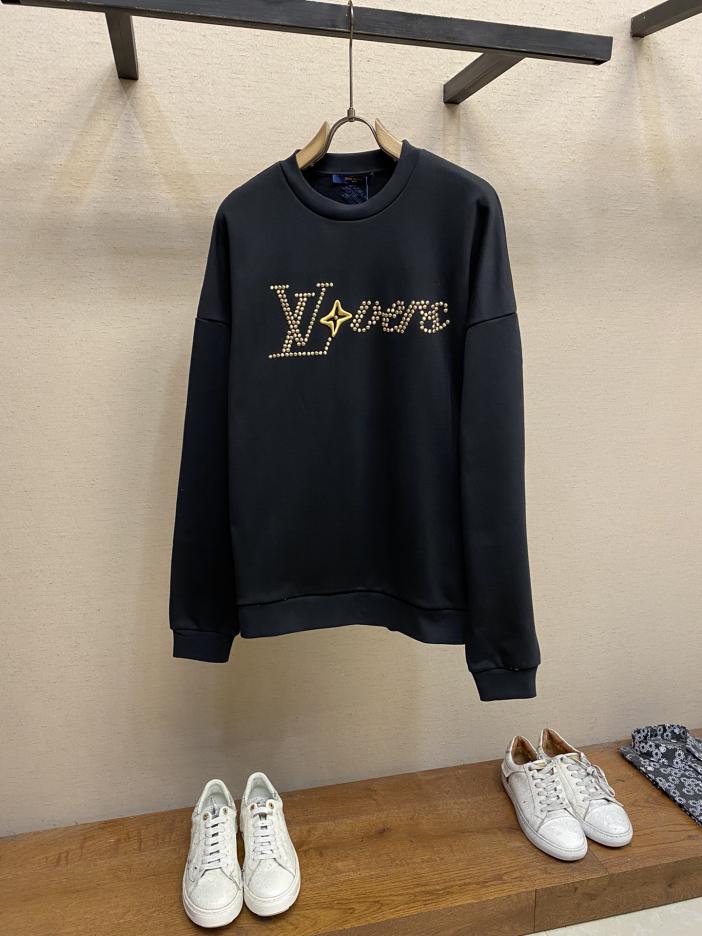 designer,replica,clothing,fake,1:1,lv,luxury,high quality LV2024FW metallic copper bead embroidery LV latest brand letter fleece round neck sweatshirt designer,replica,clothing,fake,1:1,lv,luxury,high quality LV2024FW metallic copper bead embroidery LV latest brand letter fleece round neck sweatshirt