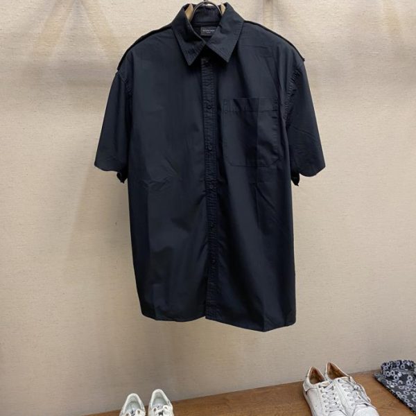 designer,replica,clothing,fake,1:1,lv,luxury,high quality Balenciaga BCA 24SS spliced 窶銀脚ed printed casual short-sleeved shirt