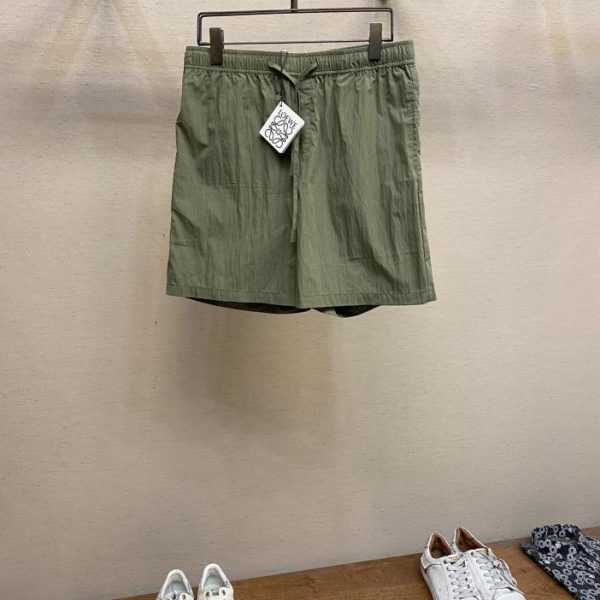 designer,replica,clothing,fake,1:1,lv,luxury,high quality Loewe 24SS cotton blend shorts black and khaki green ready for sale
