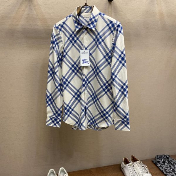 designer,replica,clothing,fake,1:1,lv,luxury,high quality Burberry checked cotton casual shirt