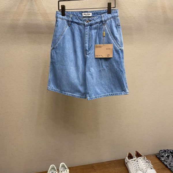 designer,replica,clothing,fake,1:1,lv,luxury,high quality Miu Miu 24SS denim denim shorts