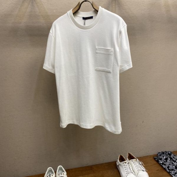 designer,replica,clothing,fake,1:1,lv,luxury,high quality LV2024 early spring MONOGRAM classic jacquard pocket T-shirt