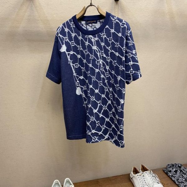 designer,replica,clothing,fake,1:1,lv,luxury,high quality LVLouis V 2024 new summer products full flower knitted cotton T