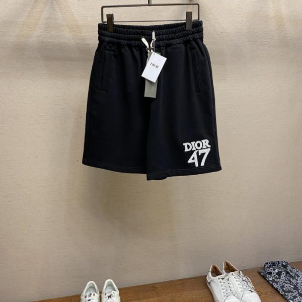 designer,replica,clothing,fake,1:1,lv,luxury,high quality Dior 24SS spring and summer new product 47 series is launched, high weight terry cotton spliced 窶銀掬rawstring shorts for men and women.